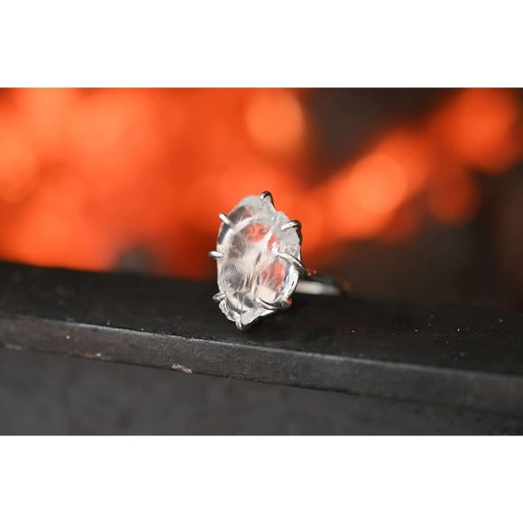 raw diamond engagement ring uncut stone unique alternative unconventiona… - Picture 5 of 7